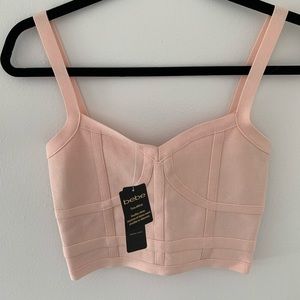 Bebe Bandage Bustier Style Nude Pink Top!